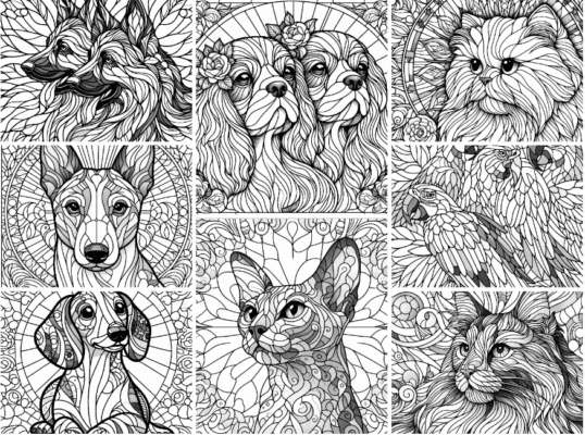 Scarica disegni mandala gatti e cani animali esotici da colorare