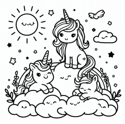 Unicorni da scaricare e stampare gratis disegni