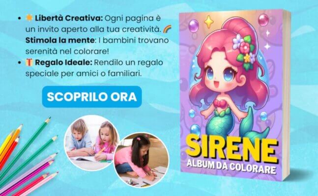 libro da colorare dedicato alle sirene 50 pagine