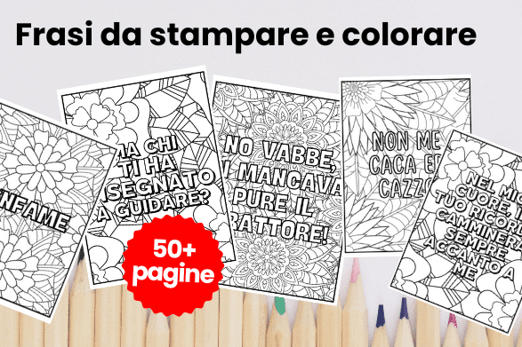 frasi e parolacce da colorare