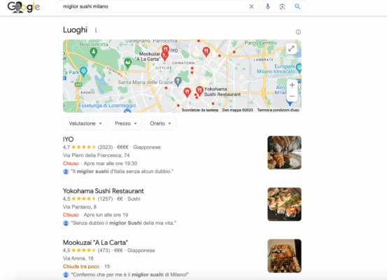 esempio google my business